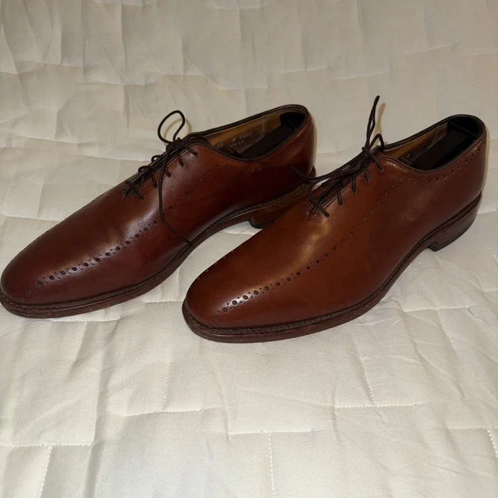 Allen Edmunds Men's Hastings Size 10 B Brown Whole cut Leather‎ Oxford Shoes